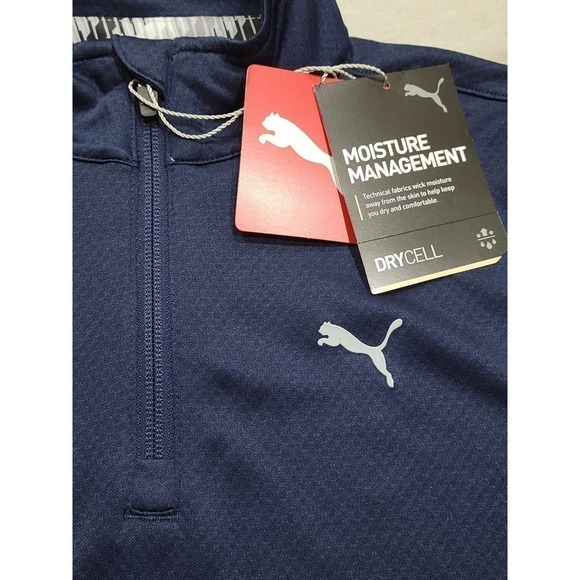 Puma Boys Small 1/4 Zip Pullover Blue Drycell NWT - Picture 3 of 9